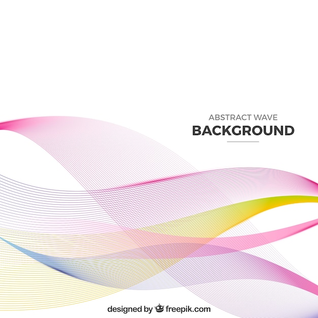 Free vector abstract background with colored wavy shapes