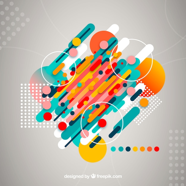 Free vector abstract background with colorful rounded shapes