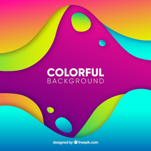 Free vector abstract background with colorful rounded shapes