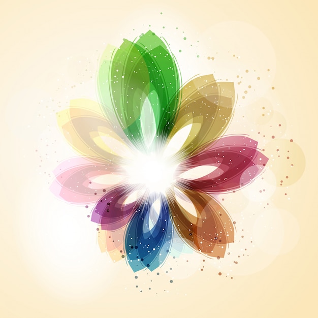 Free vector abstract background with colourful floral design