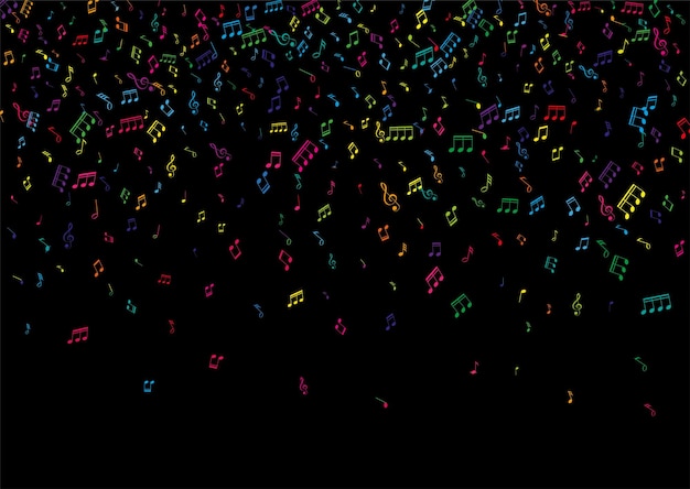 Free vector abstract background with colourful music notes design