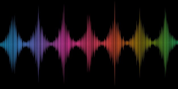 다채로운 soundwaves 디자인으로 추상적 인 배경