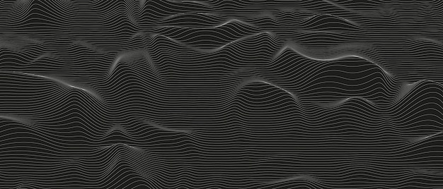 Abstract background with distorted line shapes on a black background