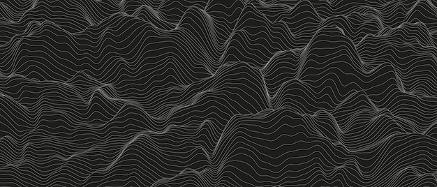 Free vector abstract background with distorted line shapes on a black background