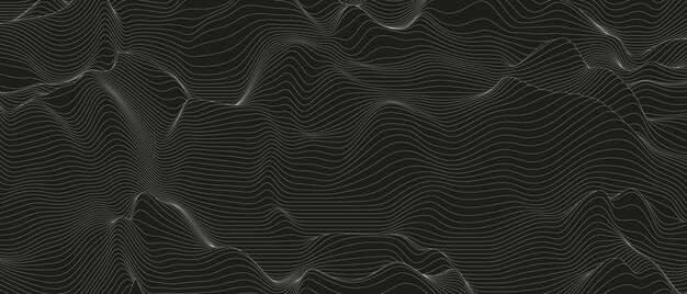 Абстрактный фон с искаженными формами линий на черном фоне.