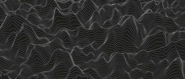 Abstract background with distorted line shapes on black