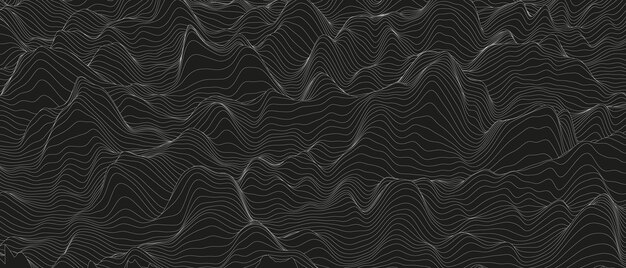 Abstract background with distorted line shapes on black