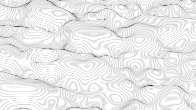 Vettore gratuito sfondo astratto con forme di linea distorte su sfondo bianco onde di linea sonora monocromatiche