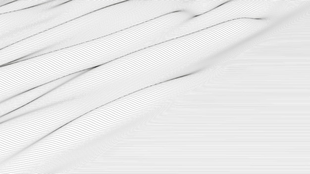 Abstract background with distorted line shapes on a white background Monochrome sound line waves