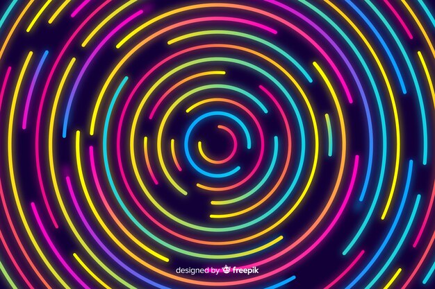 Abstract background with geometric neon shapes