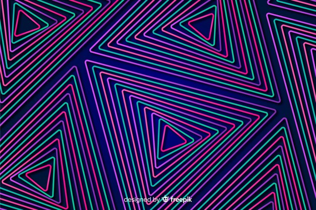 Abstract background with geometric neon shapes