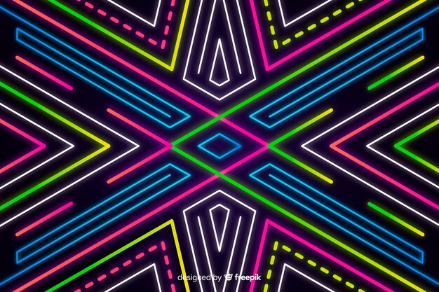 Abstract background with geometric neon shapes