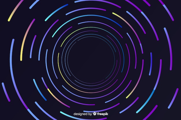 無料ベクター 幾何学的なネオン図形と抽象的な背景