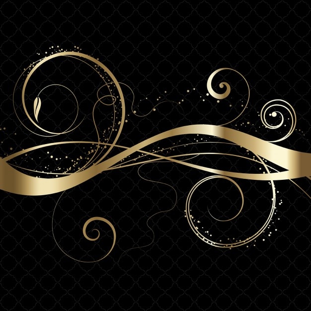 Free vector abstract background with golden ornaments