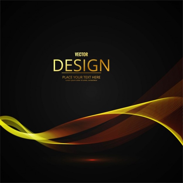 Abstract background with golden wavy shapes