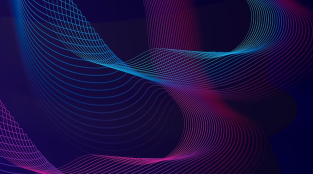 Abstract background with gradient wavy lines