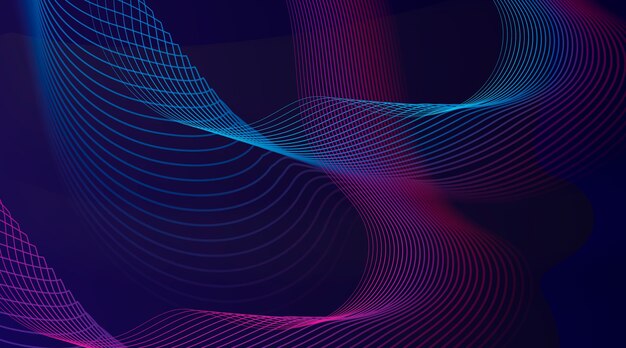 Abstract background with gradient wavy lines