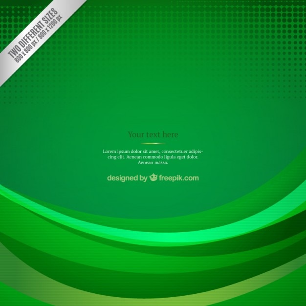 Free vector abstract background with green waves