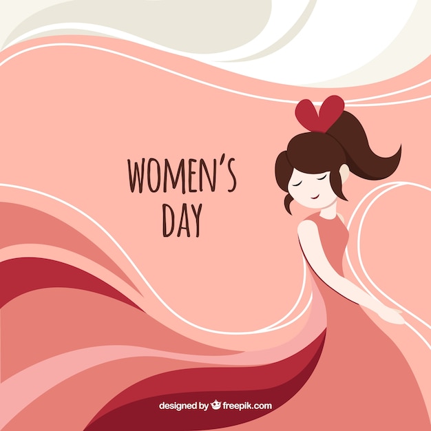 Abstract background with happy girl for women's day