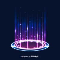 Free vector abstract background with an holographic portal