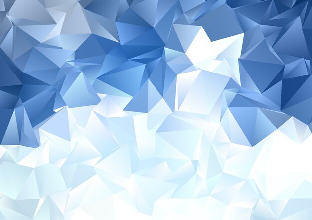 Abstract background with an ice blue low poly design