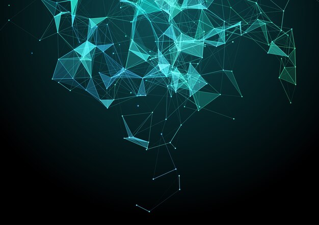 Abstract background with a low poly plexus network design