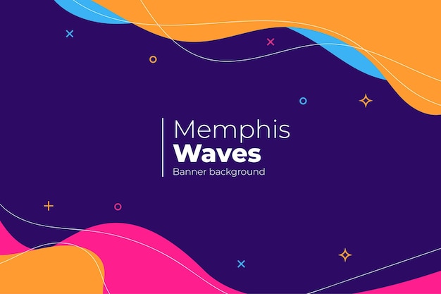 Free vector abstract background with memphis waves