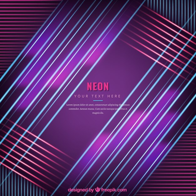 Free vector abstract background with neon lights
