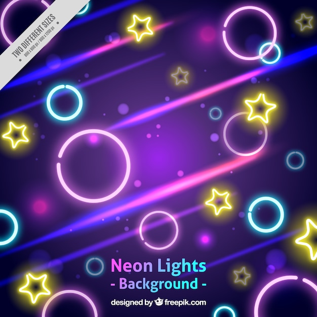 Abstract background with neon shapes