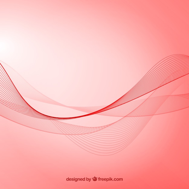 赤い波と抽象的な背景