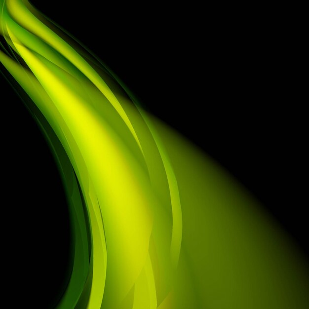 Abstract background with shiny green wave