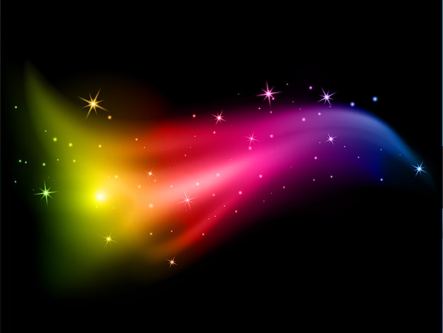 Abstract background with stars and rainbow colours