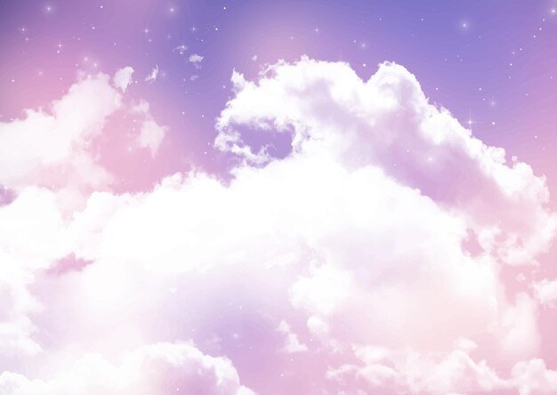砂糖綿菓子の雲のデザインと抽象的な背景
