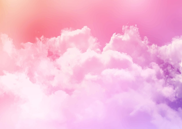 Abstract background with sugar cotton candy clouds design