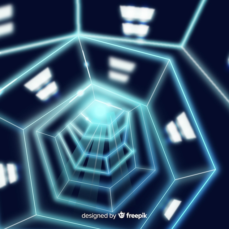 Free Vector abstract background with technological light tunnel