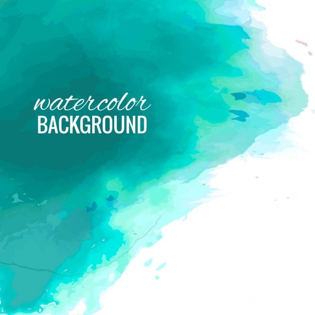 Free vector abstract background with turquoise watercolor