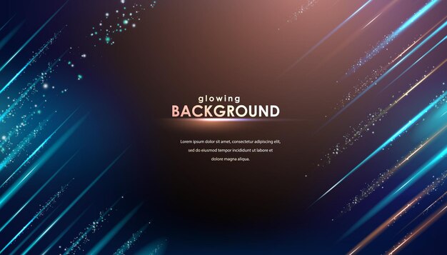 Abstract background with waves and glow. Vector illustration on a dark background.