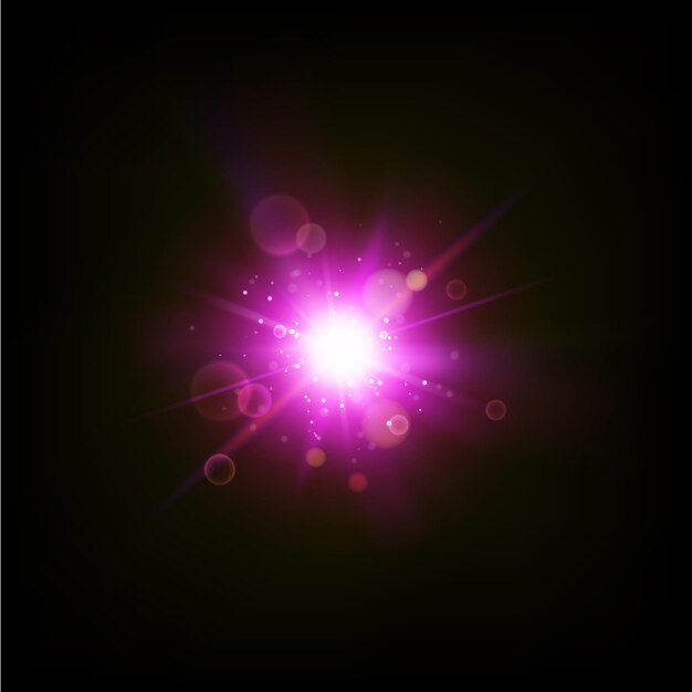 Абстрактный фон с волнами и светящейся векторной иллюстрацией на фиолетовом фоне