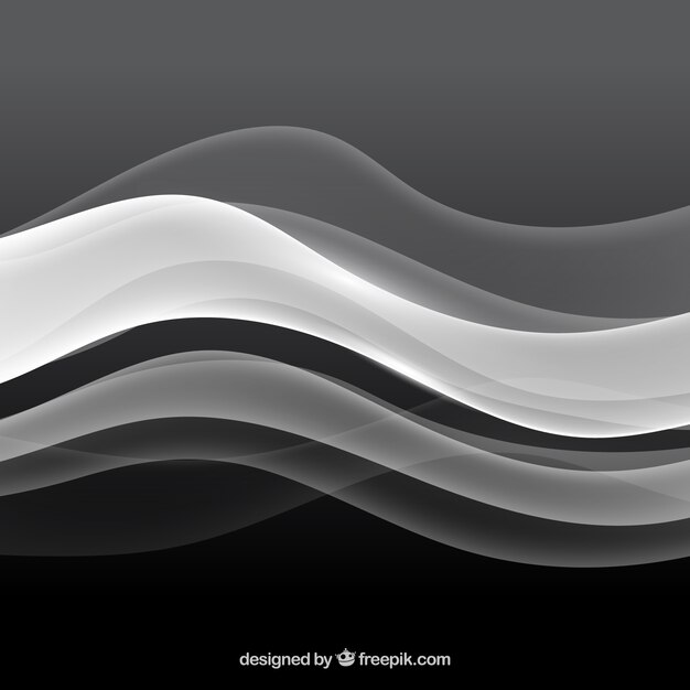 Abstract background with wavy forms in gray tones