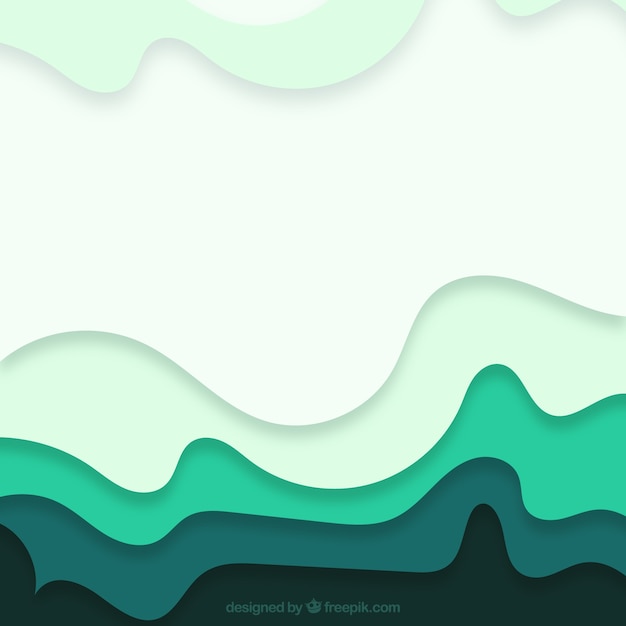 Abstract background with wavy forms in green tones