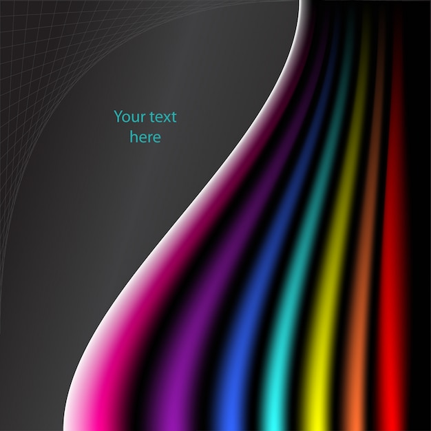 Abstract background with wavy shapes in rainbow colors