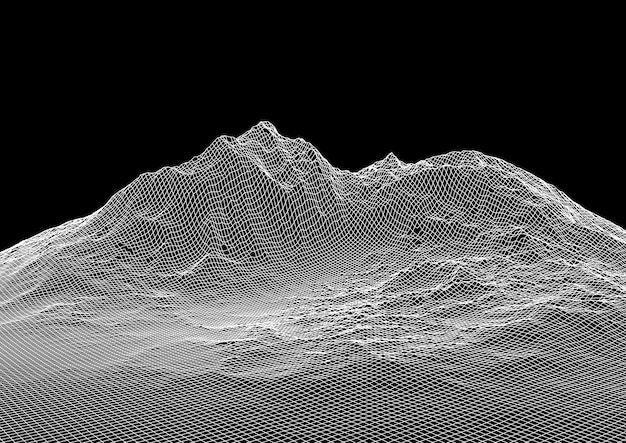 無料ベクター ワイヤーフレームの風景と抽象的な背景