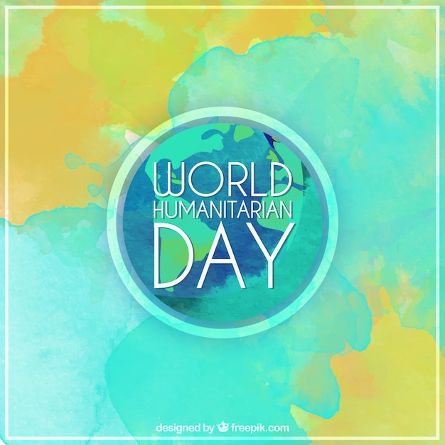 Abstract background of world humanitarian day in watercolor effect