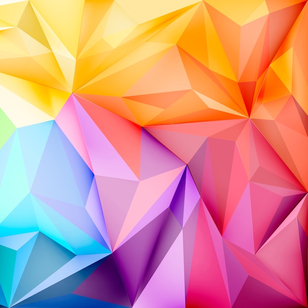 Free Vector  Polygonal background with rainbow colors