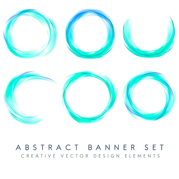 Free vector abstract banner set in blue