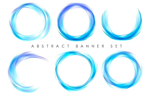 Abstract banner set in blue