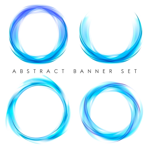 Abstract banner set in blue