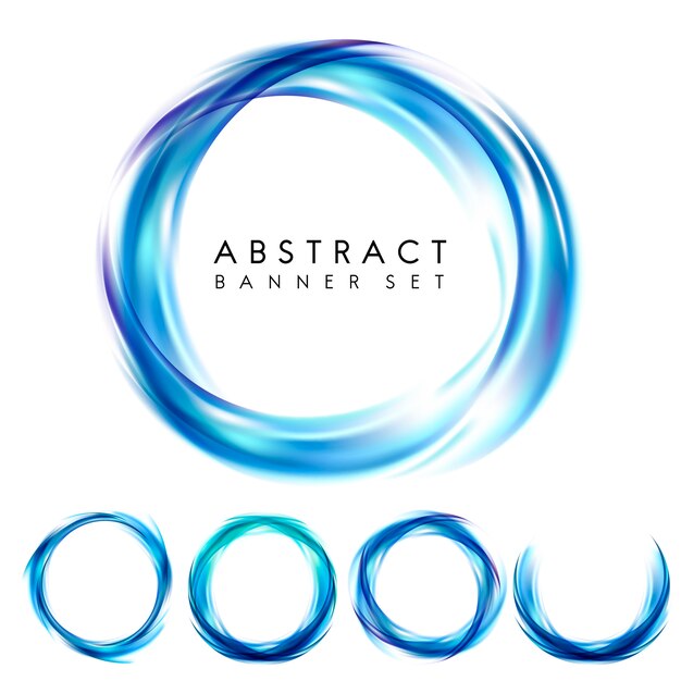 Abstract banner set in blue