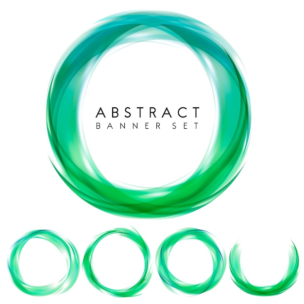 Free vector abstract banner set in green