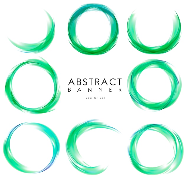 Free vector abstract banner set in green